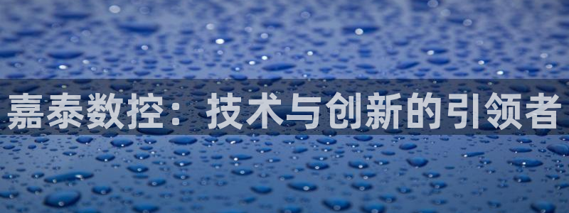 天辰说娱乐：嘉泰数控：技术与创新的引领者